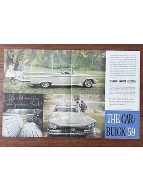 Vintage 1959 Buick Convertible 2-Page Print Ad